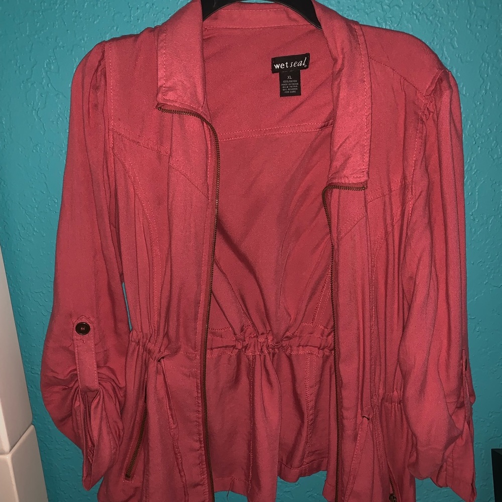 Pink Wetseal throw jacket.